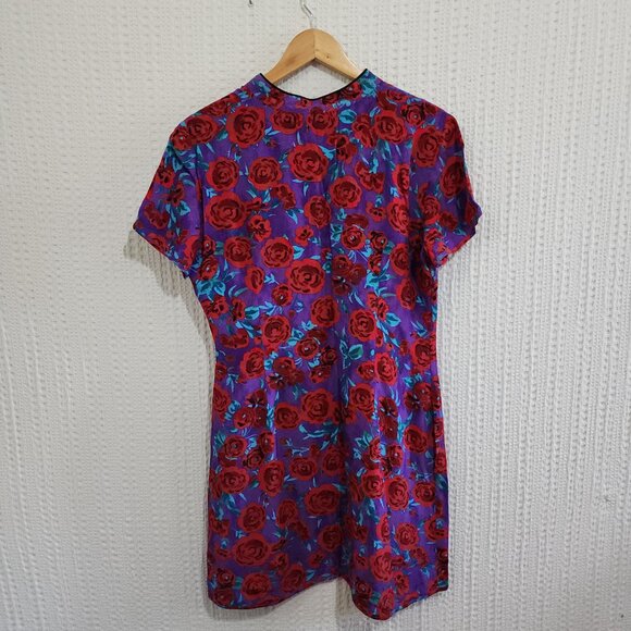 Zara Printed Frog Button Mini Dress Women's Size Large - Picture 4 of 15